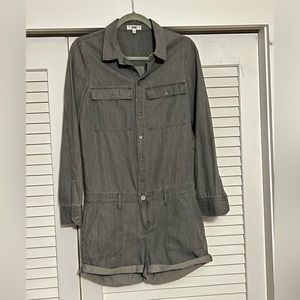 PAIGE Denim gray long sleeve romper